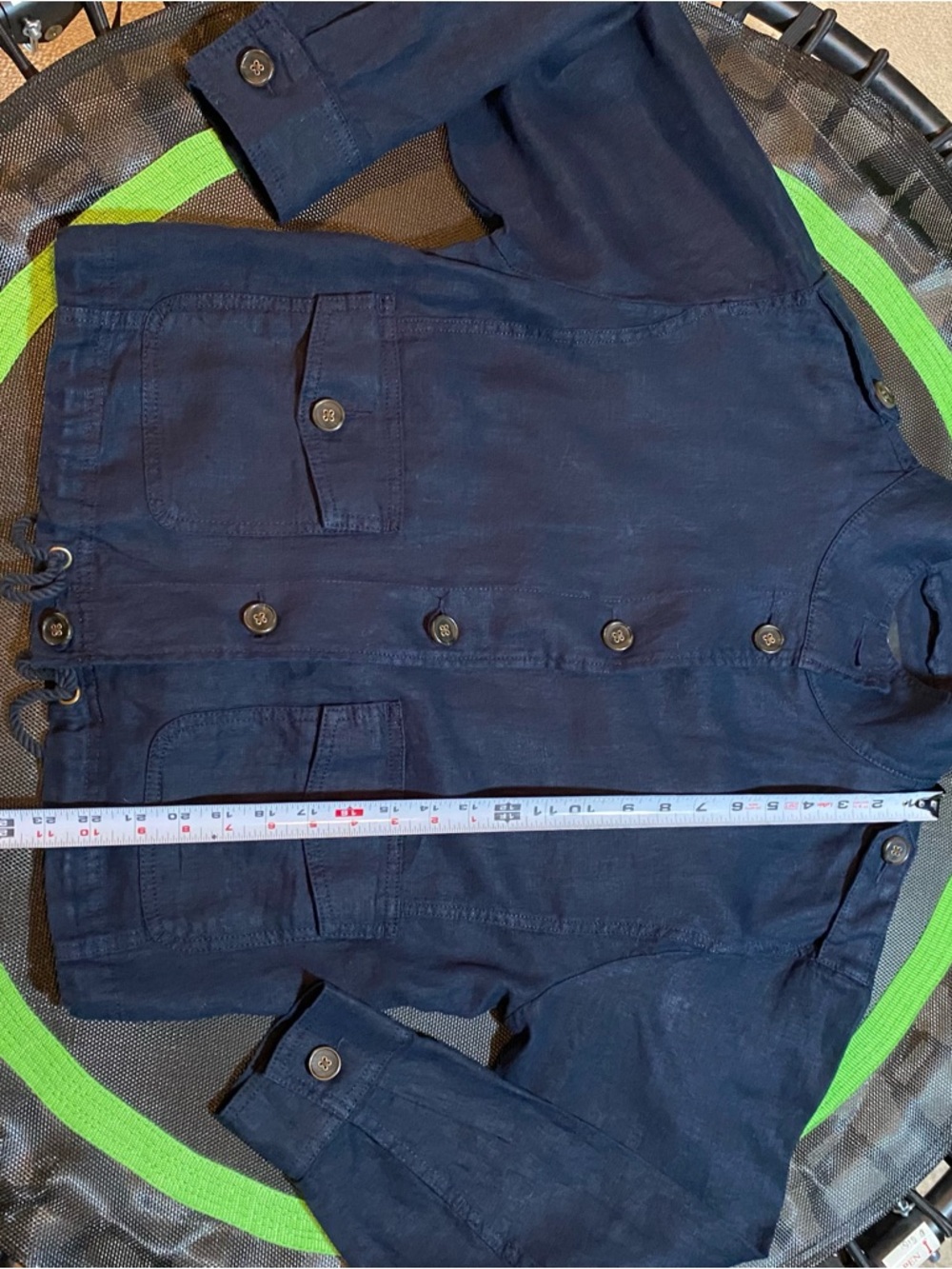 Talbots Navy Button-Front Utility Jacket with Drawstring Hem - Picture 9 of 10